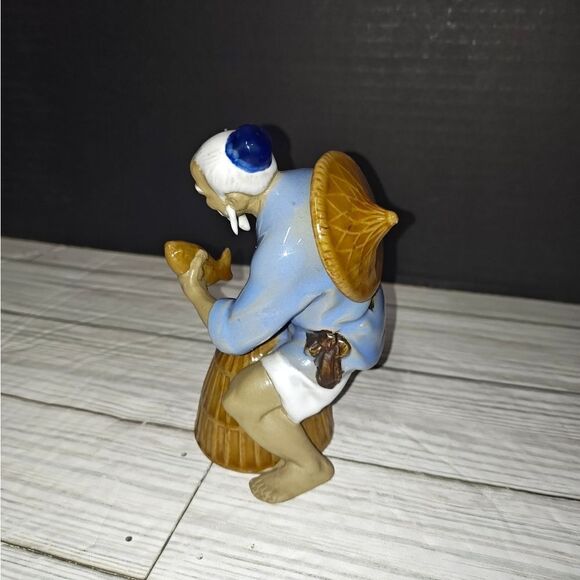 Vintage Chinese Shiwan Mudman Pottery Figurine Collectible Home Decor Signed - Picture 6 of 10